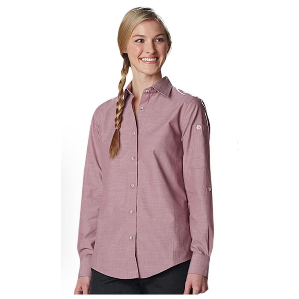 NEW Chef Works Urban Collection Roll Tab Sleeve Chambray Shirt Rose Size Large - Picture 2 of 13